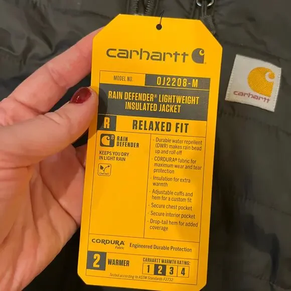CARHARTT Men's Rain Defender Gilliam Jacket Size M In Black - Picture 9 of 11